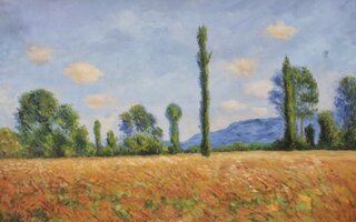 Claude Monet handgemaltes lgemlde, Mohnfeld in Giverny III - 110 x 70 cm, als Replikat