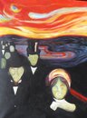 Edvard Munch handgemaltes lgemlde, Angst - 90 x 116 cm,...